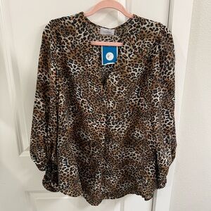 NWT Size L Animal Print Blouse